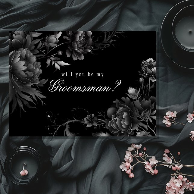 Tarjeta de propuesta clásica gótica de Groomsman n (Subido por el creador)