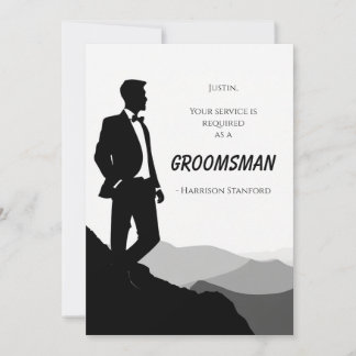 Tarjeta de propuesta clásica para Groomsman en bla
