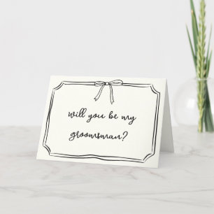 Tarjeta de propuesta Clásica Simple Elegante Groom