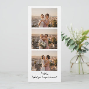 Tarjeta de propuesta de 3 fotos de tira de fotos d