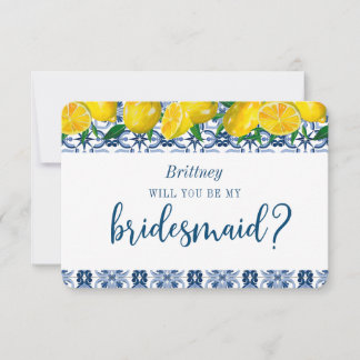 Tarjeta de propuesta de Blue Tile Italian Lemon Br