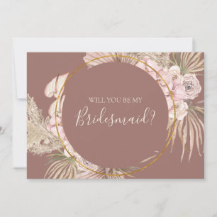 Tarjeta de propuesta de Boho Botany Dusty Rosa Bri
