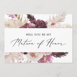 Tarjeta de propuesta de Boho Pampas Grass Matron o