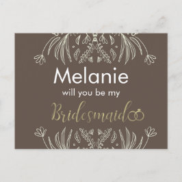 Tarjeta de propuesta de borde dibujada con floral 