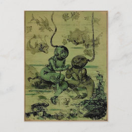 Tarjeta de propuesta de buzo vintage