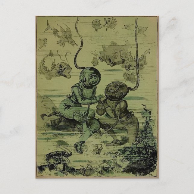 Tarjeta de propuesta de buzo vintage (Anverso)