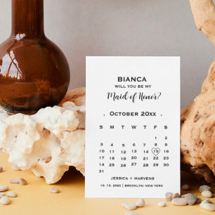 Tarjeta de propuesta de calendario para dama de ho