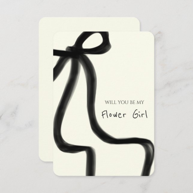 Tarjeta de propuesta de chica de flor de vaca negr (Anverso / Reverso)