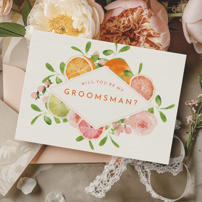 Tarjeta de propuesta de Citrus Watercolor Boda Gro (Subido por el creador)