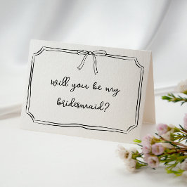 Tarjeta de propuesta de Coquette Bow de Bridesmaid