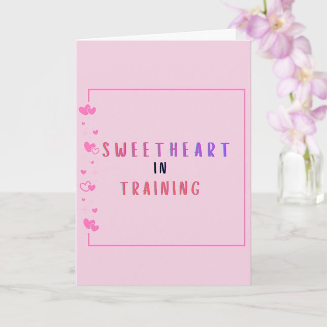 Tarjeta de propuesta de corazón en entrenamiento (Orquídea)