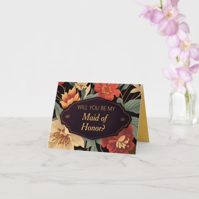 tarjeta de propuesta de criada de honor (Orquídea)