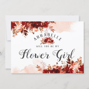 Tarjeta de propuesta de dama de flores de Belleza