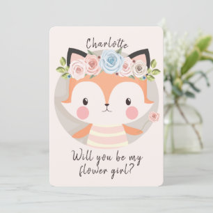 Tarjeta de propuesta de dama de flores ¿Serás mi d