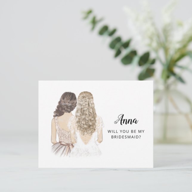 Tarjeta de Propuesta de Dama de Honor (Anverso de pie)