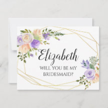 Tarjeta de propuesta de dama de honor Carolina