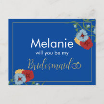 Tarjeta de propuesta de dama de honor con borde de