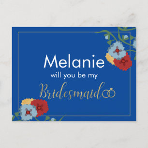 Tarjeta de propuesta de dama de honor con borde de