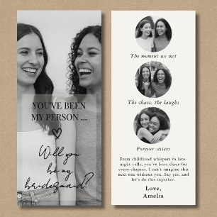 Tarjeta de propuesta de dama de honor con collage 