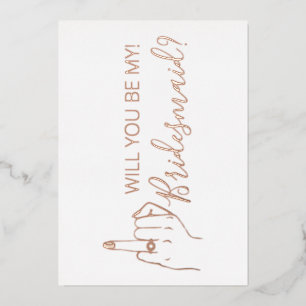 Tarjeta de propuesta de dama de honor con foil dor