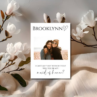 Tarjeta de propuesta de dama de honor con foto