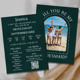 Tarjeta de propuesta de dama de honor con foto ¿Qu