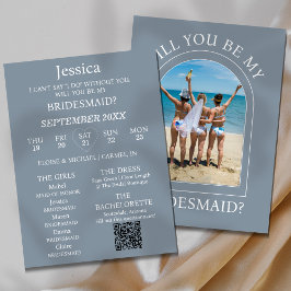Tarjeta de propuesta de dama de honor con foto ¿Qu
