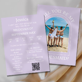 Tarjeta de propuesta de dama de honor con foto ¿Qu