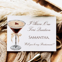 Tarjeta de Propuesta de Dama de Honor con Martini 