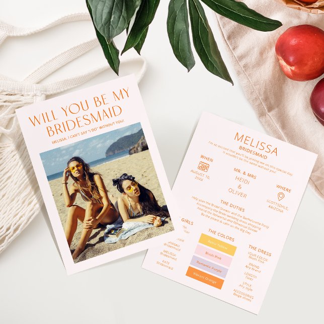 Tarjeta de propuesta de dama de honor con paleta d (Subido por el creador)