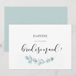 Tarjeta de propuesta de dama de honor de color de 