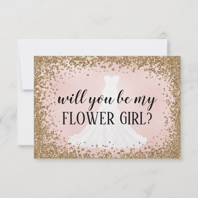 Tarjeta de propuesta de dama de honor de novia con (Anverso)