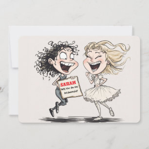 Tarjeta de Propuesta de Dama de Honor Divertida Pe