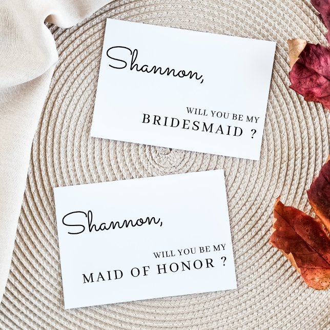 Tarjeta de propuesta de dama de honor elegante ¿Se (Subido por el creador)