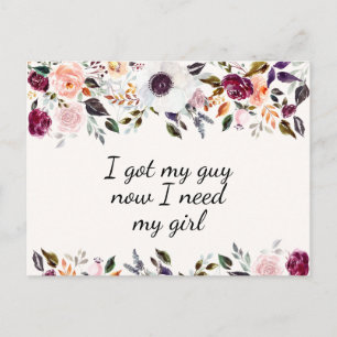 Tarjeta de propuesta de dama de honor floral con a