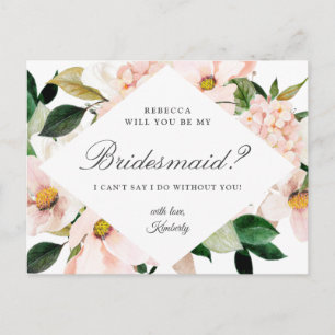 Tarjeta de propuesta de dama de honor Hydrangea