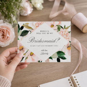 Tarjeta de propuesta de dama de honor Hydrangea