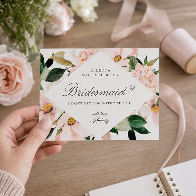 Tarjeta de propuesta de dama de honor Hydrangea (Subido por el creador)