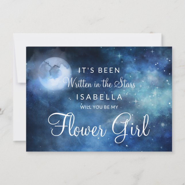 Tarjeta de propuesta de dama de honor Lunar Sky Mo (Anverso)