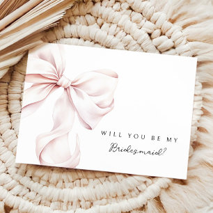 Tarjeta de propuesta de dama de honor rosa