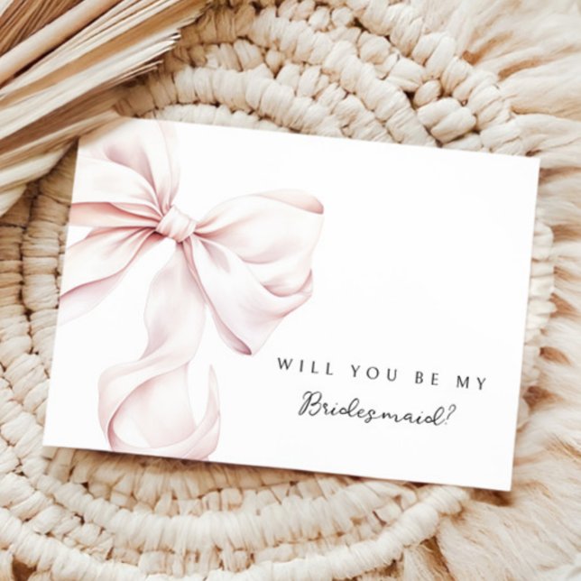 Tarjeta de propuesta de dama de honor rosa (Subido por el creador)