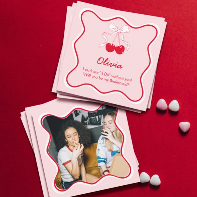 Tarjeta de propuesta de dama de honor Rosa Rojo ¿S (Subido por el creador)