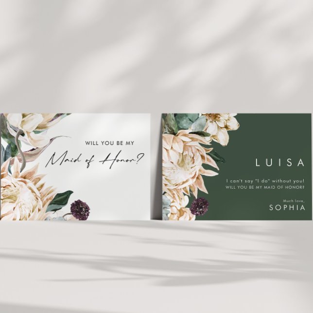 Tarjeta de propuesta de doncella blanca floral de  (Subido por el creador)
