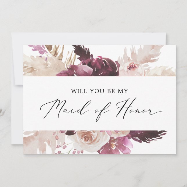 Tarjeta de propuesta de doncella de honor de Boho  (Anverso)