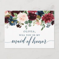 Tarjeta de propuesta de doncella de honor de la Ma