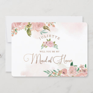 Tarjeta de propuesta de doncella de honor de Rosa