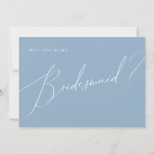 Tarjeta de propuesta de Dusty Blue Bridesmaid