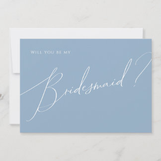 Tarjeta de propuesta de Dusty Blue Bridesmaid