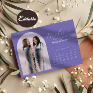 Tarjeta de propuesta de Dusty Purple Arch Bridesma