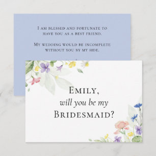 Tarjeta de propuesta de fiesta de novias acuarela 